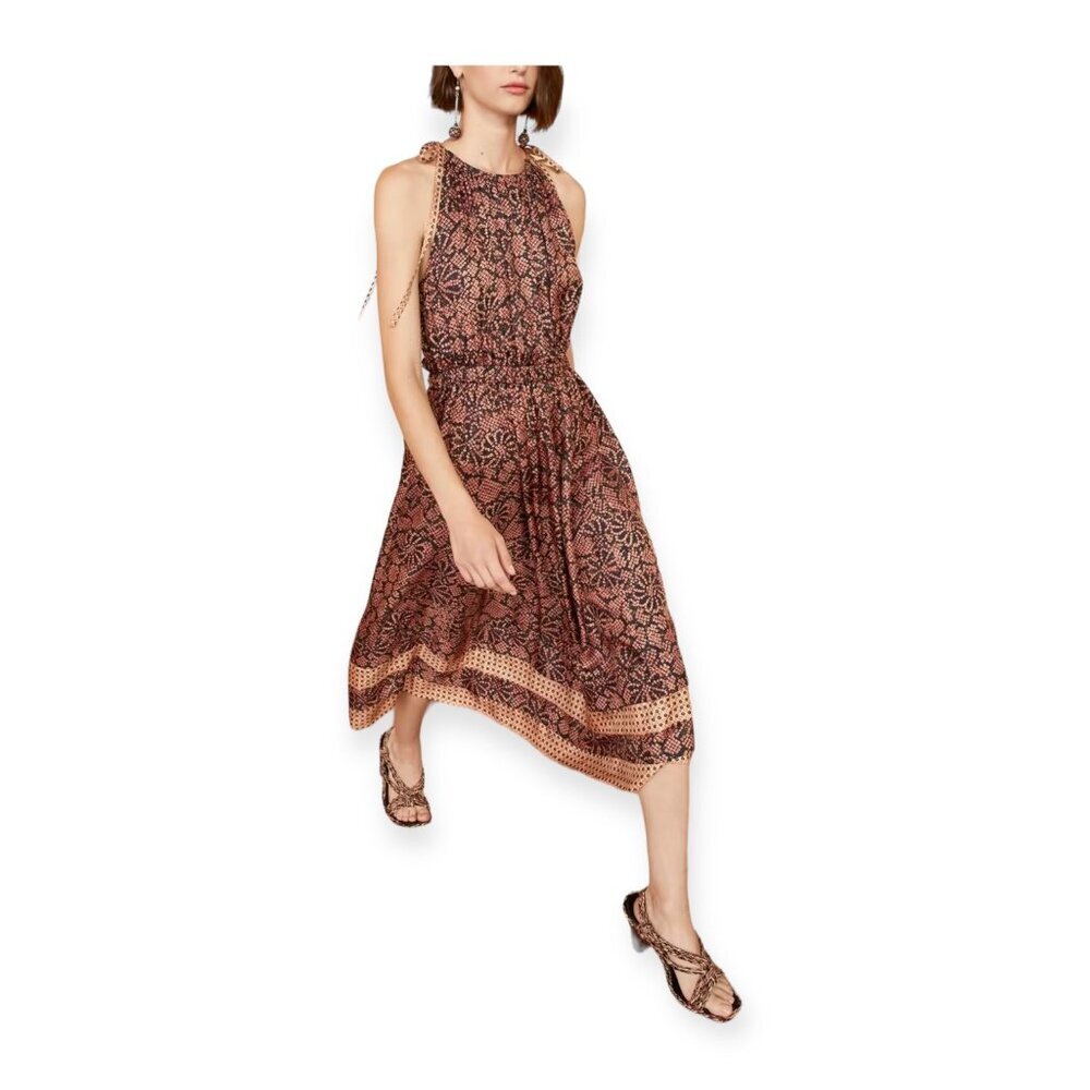 ULLA JOHNSON Mika Silk Blend Midi Dress In Pink Thistle, Size 2, NWT